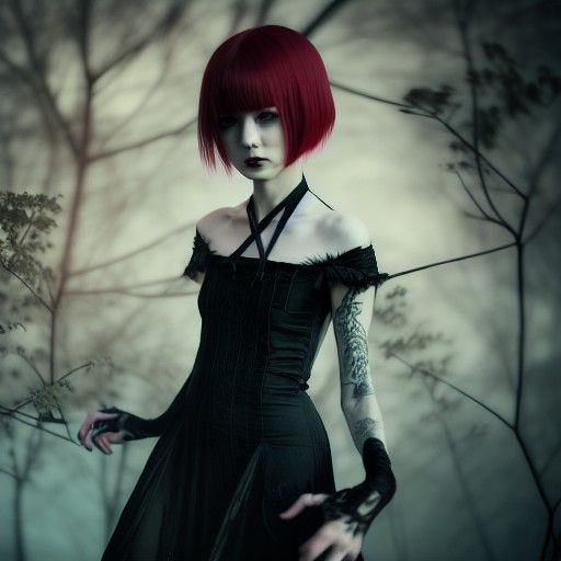 Eldritch Portrait of a Pale Redhead Girl in 8K