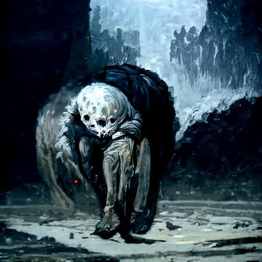 Horrific Suffering in Gothic Engraving Style