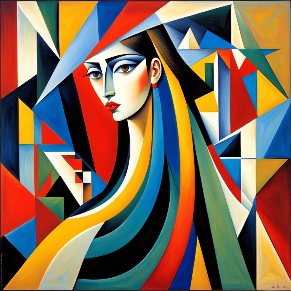 Abstract Cubist Composition in Euclidean Style