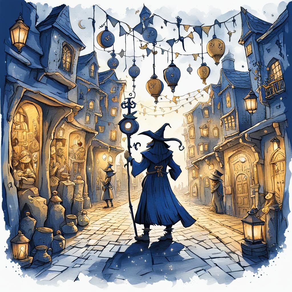Rincewind's Whimsical Alley Adventure: A Digital Illustratio...