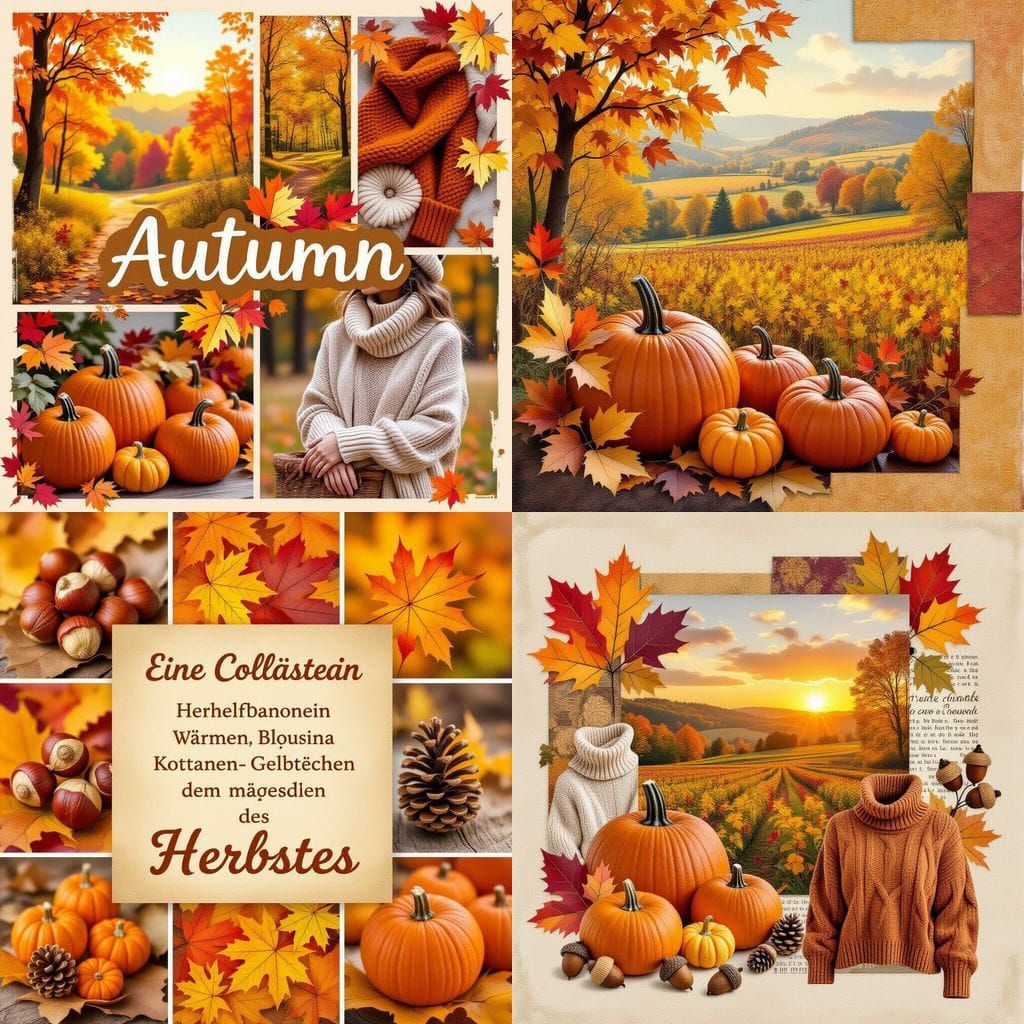 Autumn Collage of Vibrant Fall Scenes