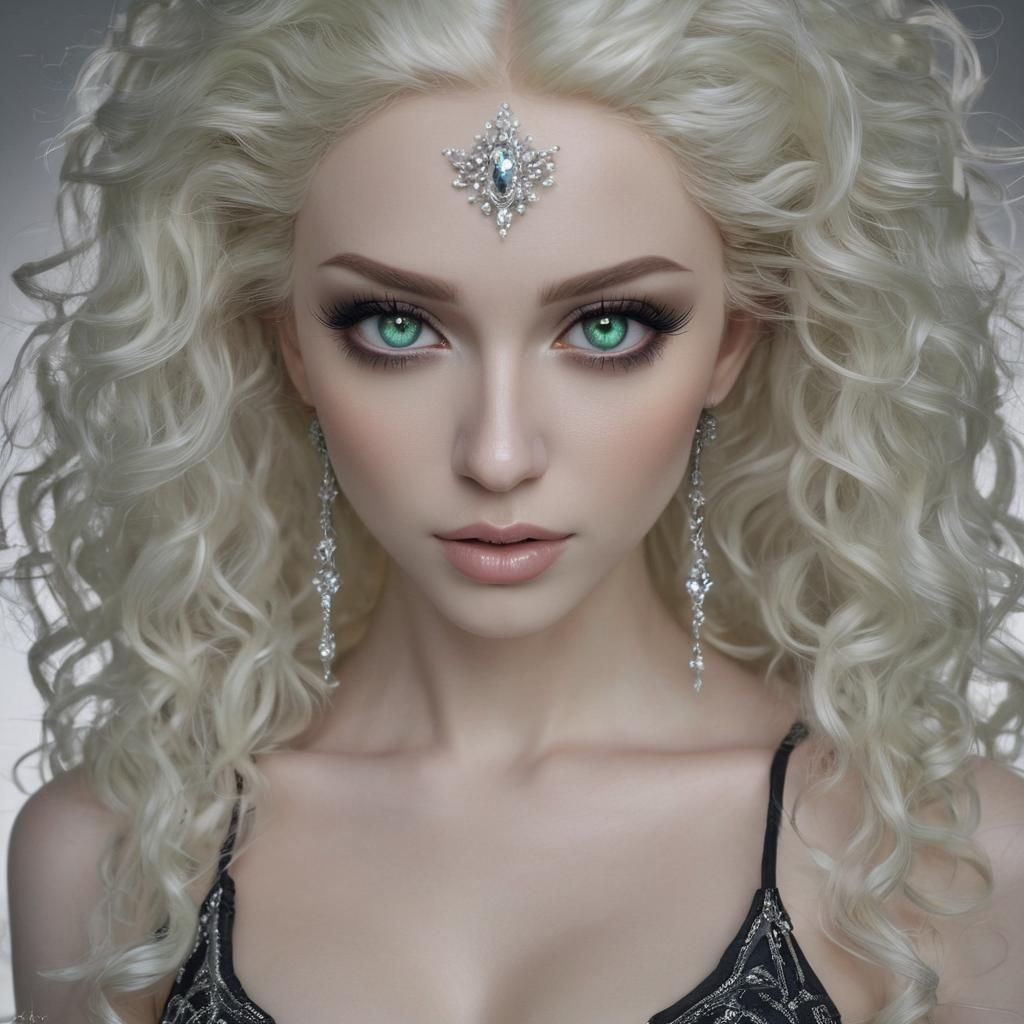 Elegant Elf Dancer with Glowing Eyes, Digital Painting