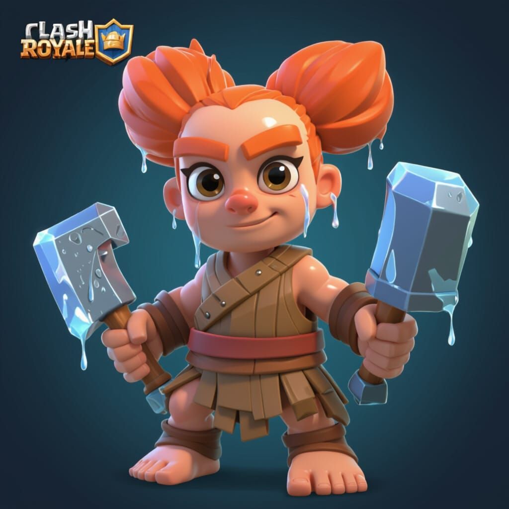 Clash Royale Berserker Gleaming with Lotion and Axe