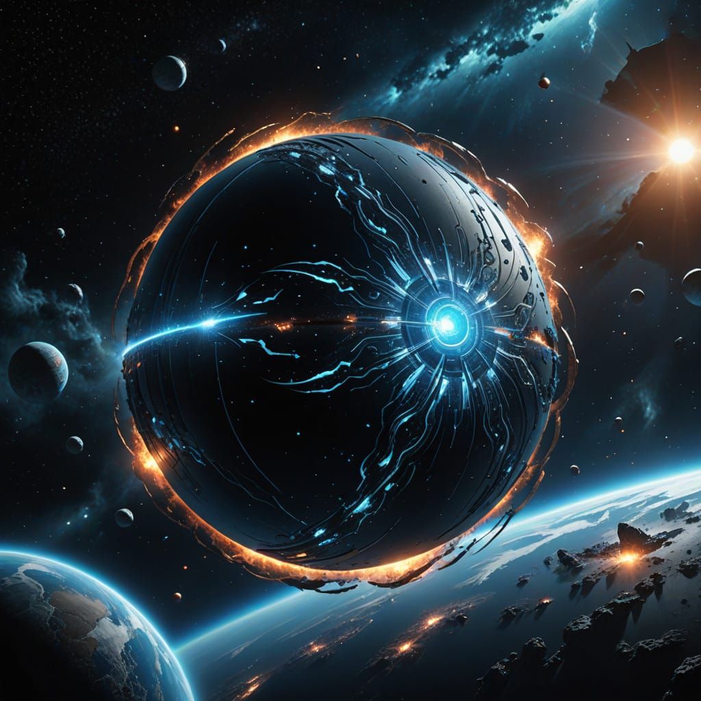 Glowing Celestial Sphere in a Cosmic Dreamscape