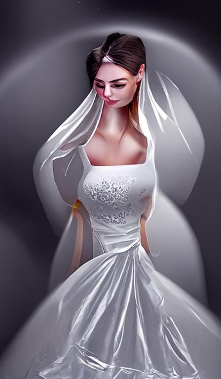Woman in Wedding Dress: Digital Illustration