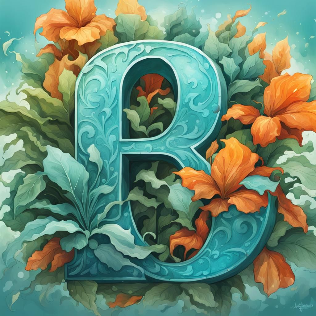 Floral Letters RSE in Digital Watercolor Style
