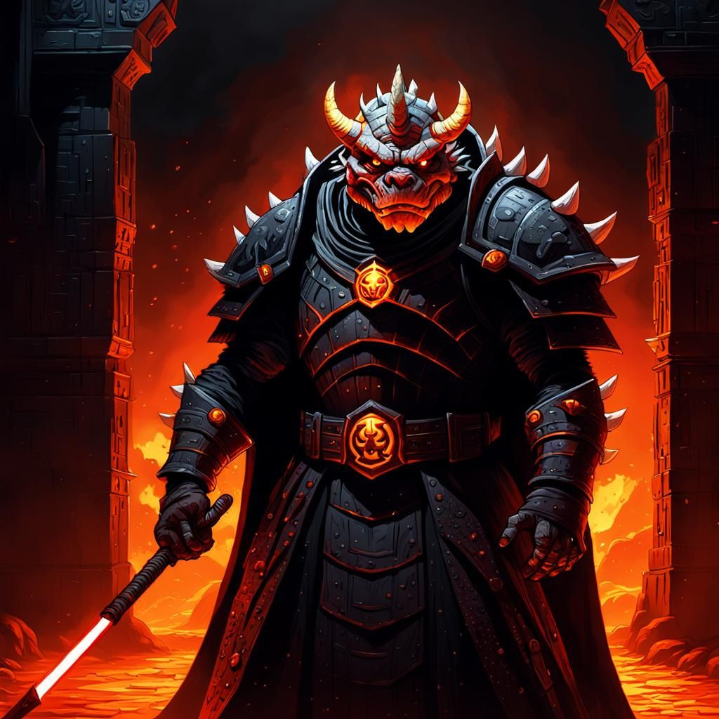 Bowser as Sith Lord in Dark Fantasy Style