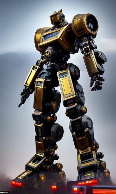 Majestic MECHA Robot Humanoid in Hyperdetailed Digital Art