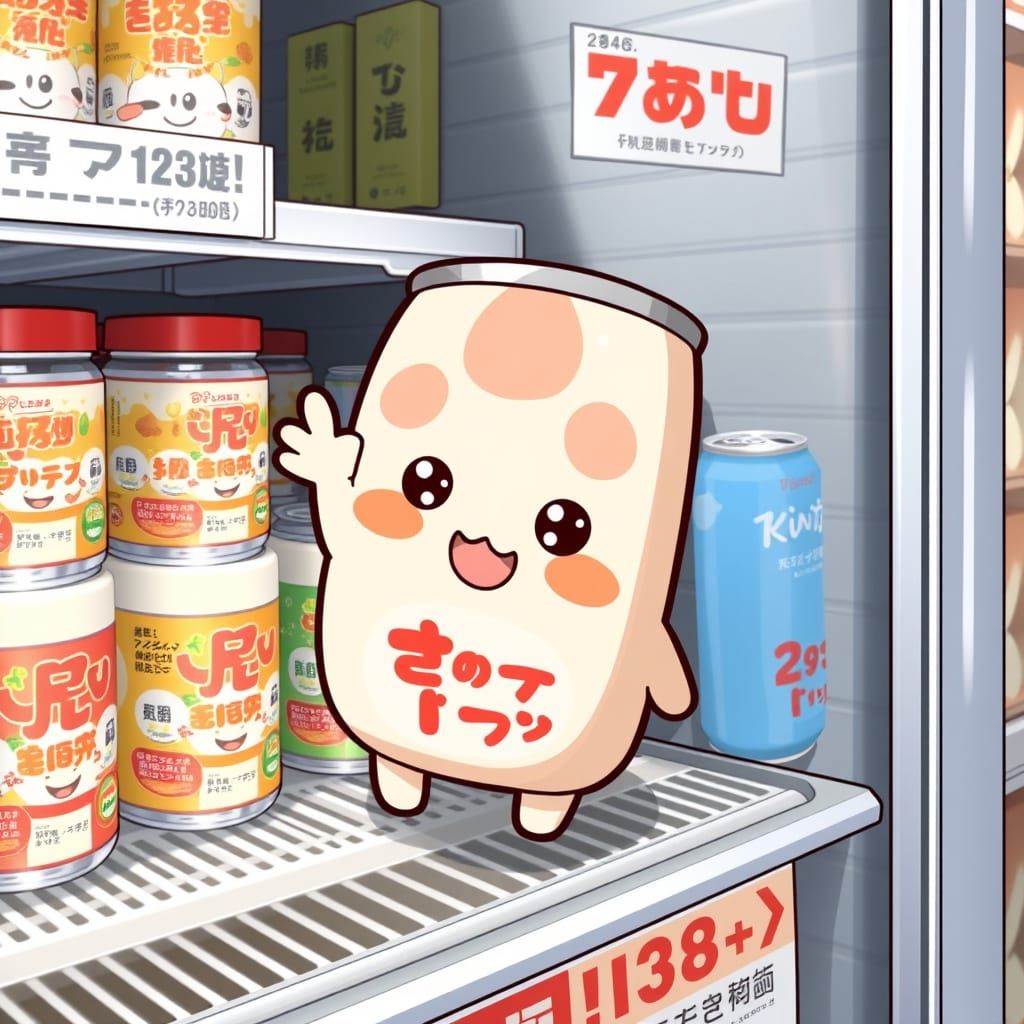 Kawaii Canned Momo Chu-hi on Konbini Shelf