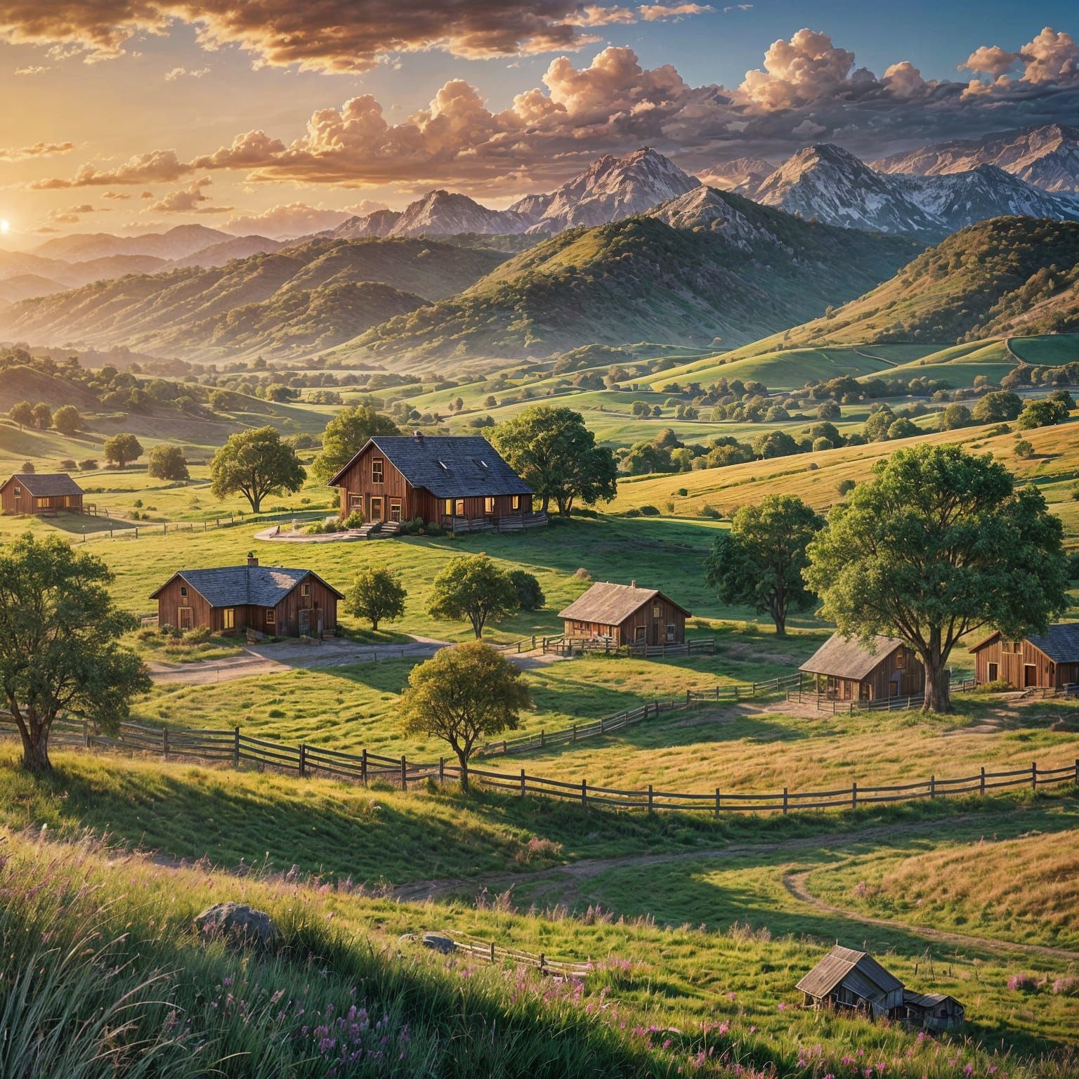 Bright Modern Ranch at Stunning Sunrise