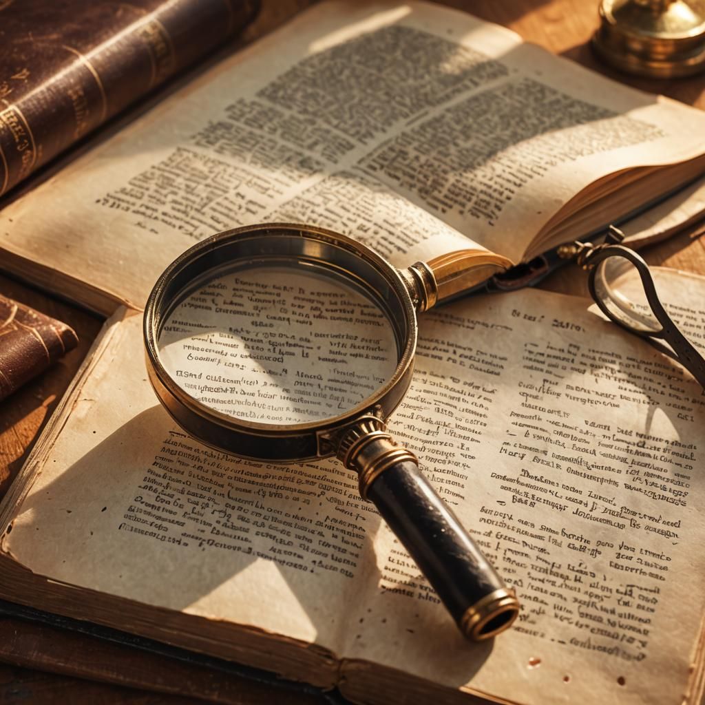 Vintage Magnifying Glass Still Life in Warm Light