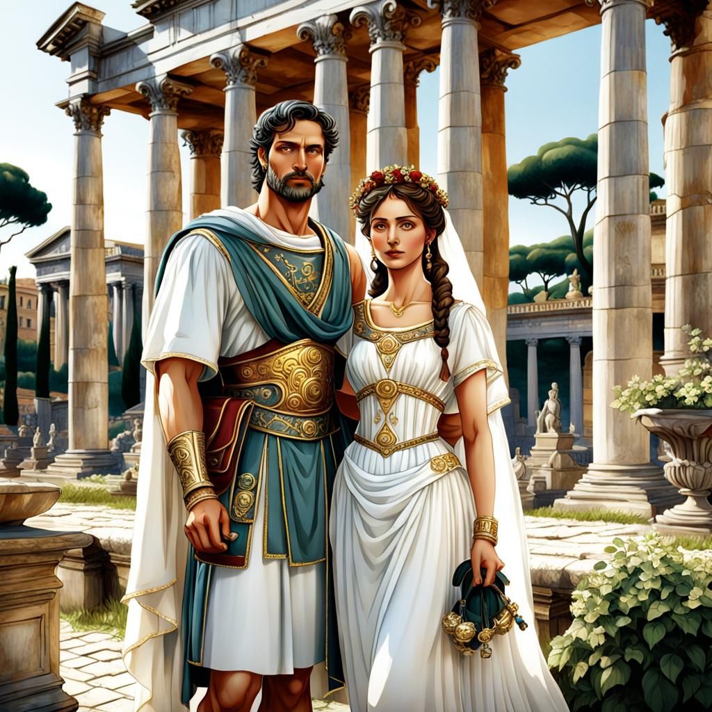 Ancient Rome Couple in Anime Style