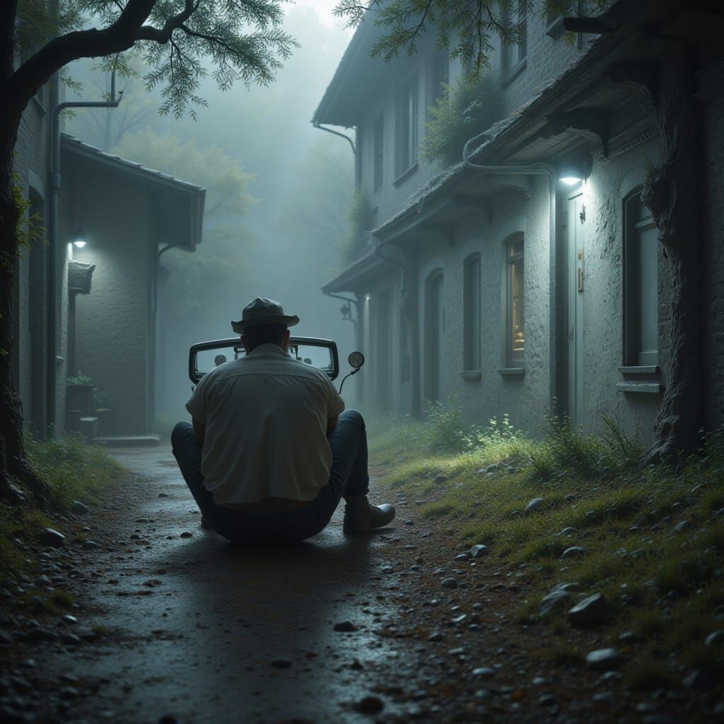 Dystopian Cityscape Under Darkening Skies