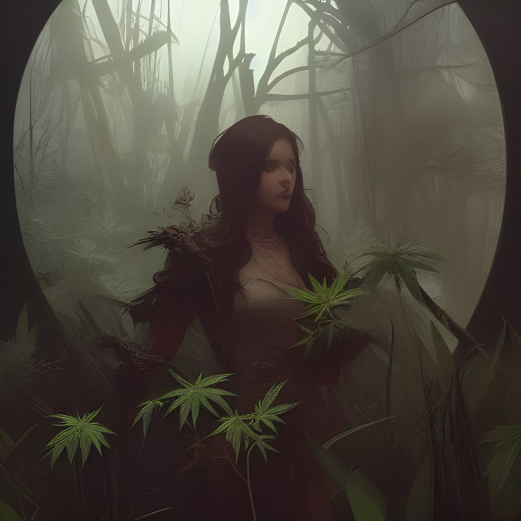 Dark Fantasy Weed Concept Art in 8K