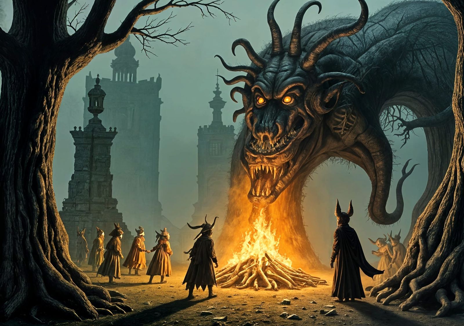 Spooky Samhain Celebration Illustration