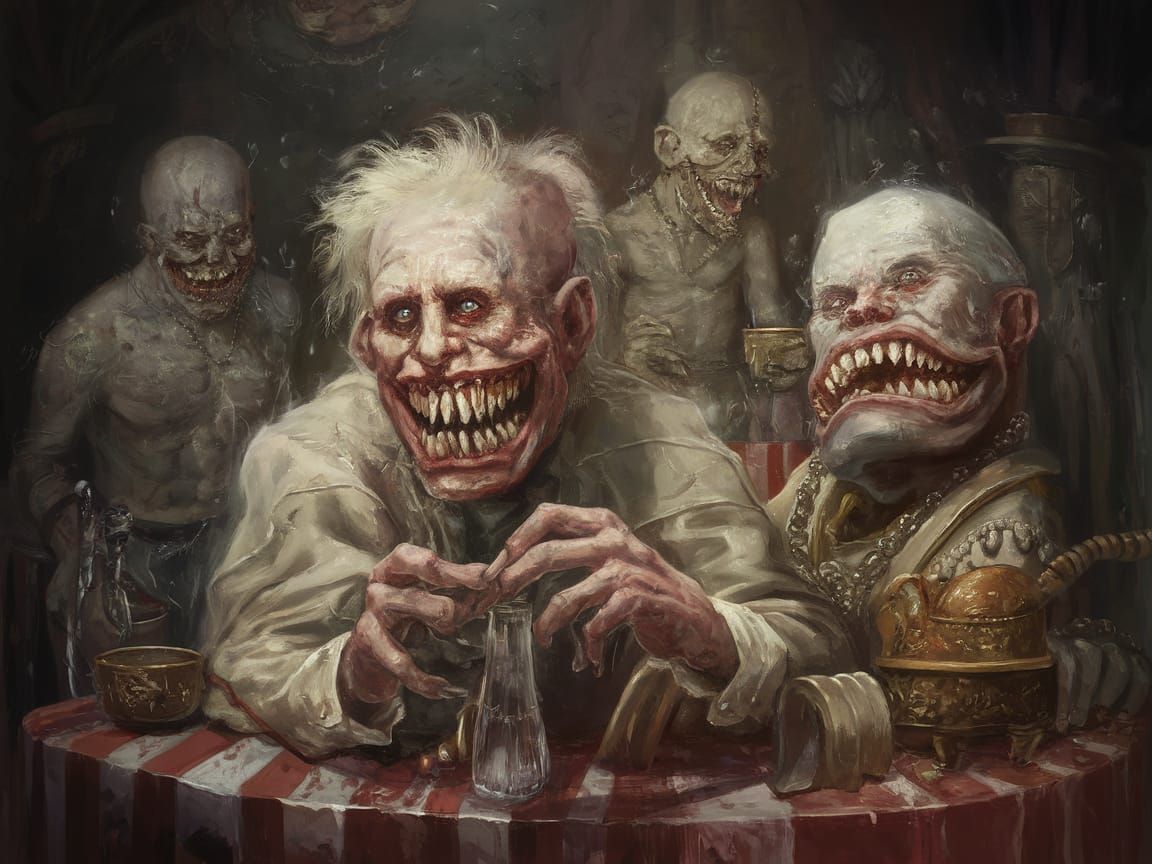 Dark Circus Freaks in Whimsical Horror Art