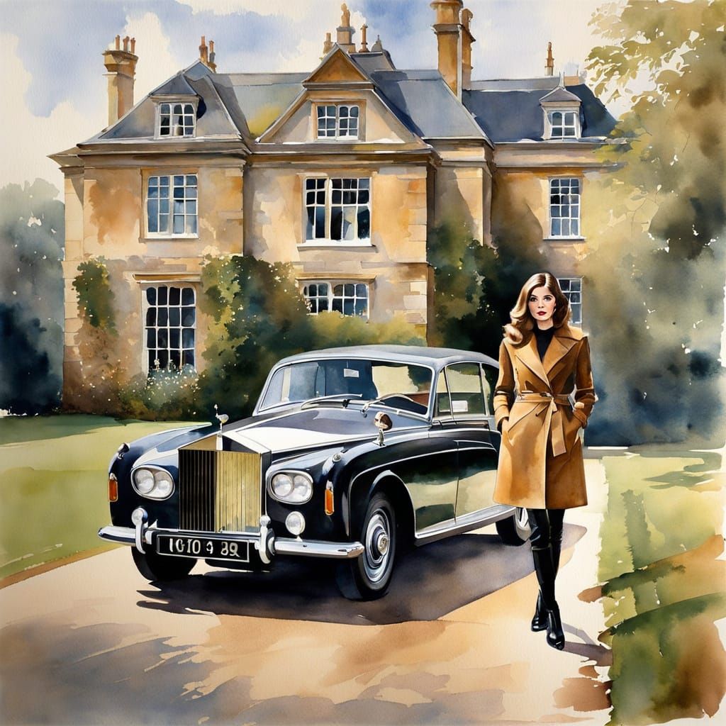 Diana Rigg as Impressionistic Watercolor Painting