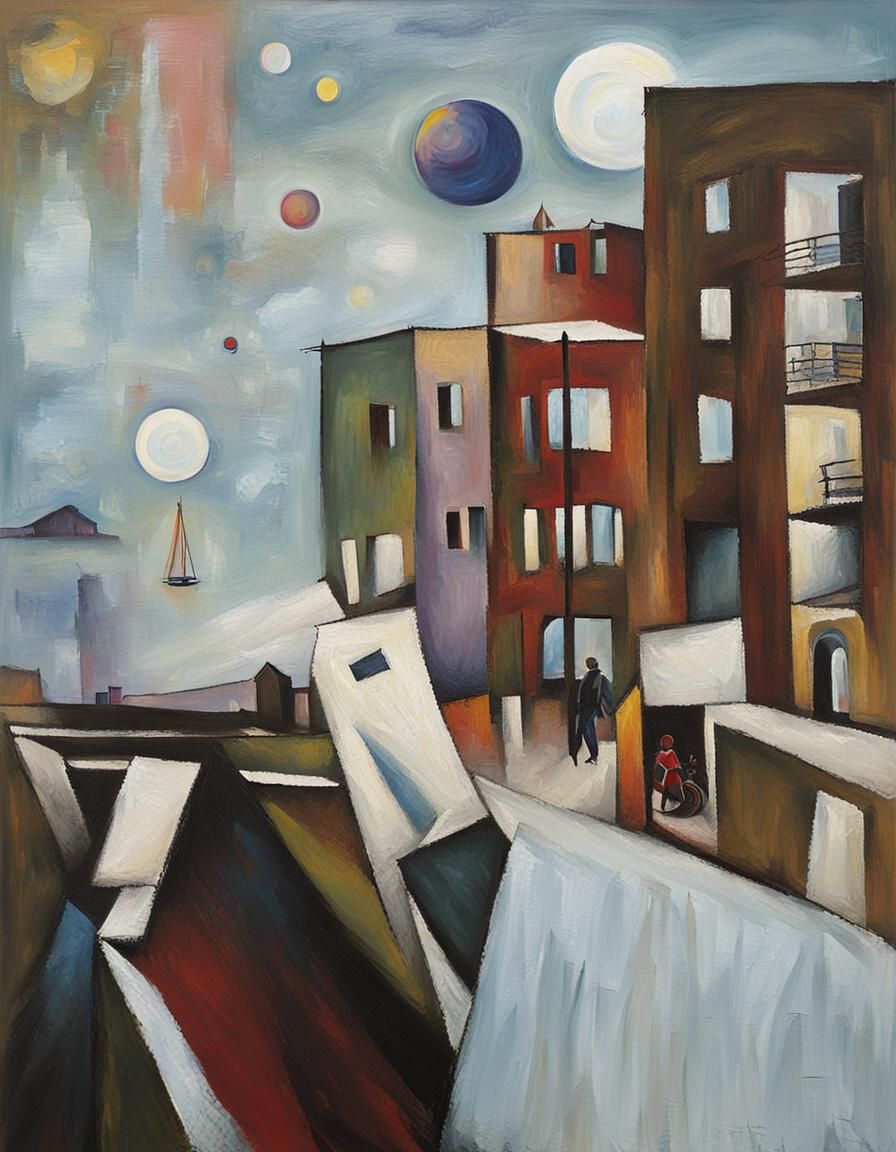 Abstract Oil Painting in Kandinsky Style