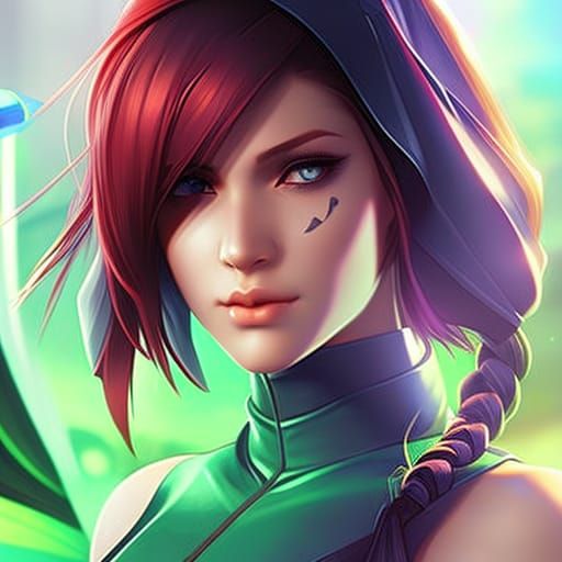 Beautiful Street Fighter Portrait in Fantasy Colors