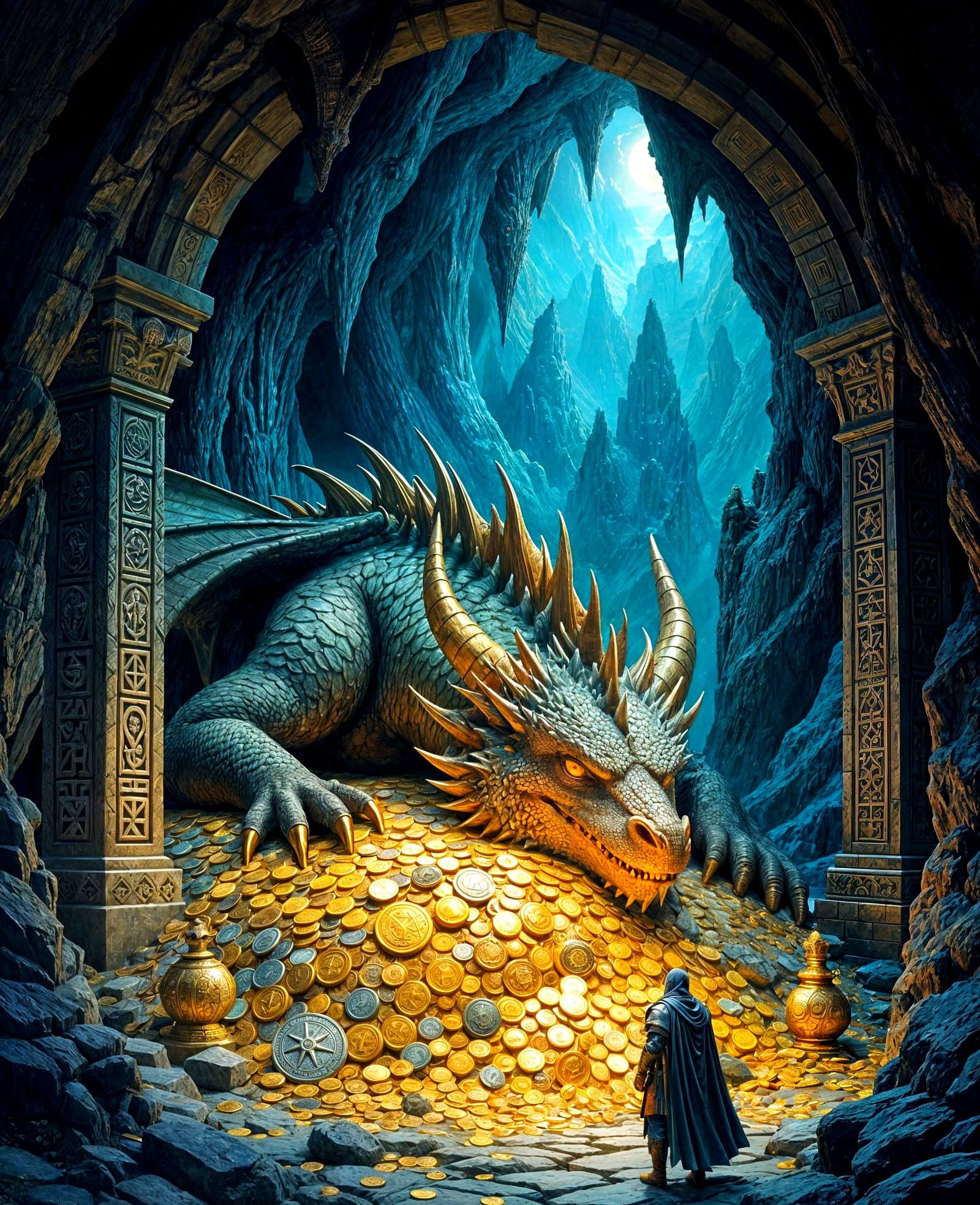 Dragon Hoard in Subterranean Cavern