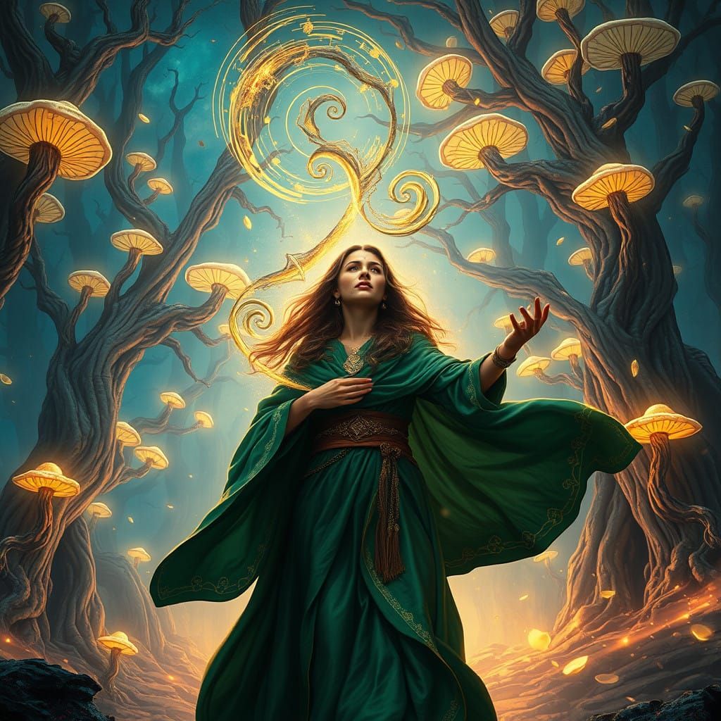 Empowered Woman Defies Convention in Ancient Forest