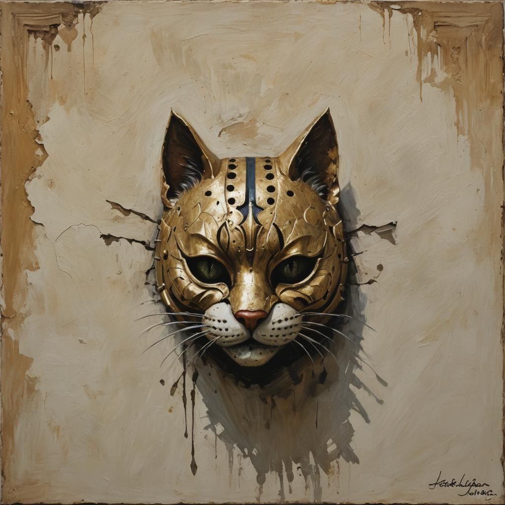 Gatto Mask in Oil Painting Style