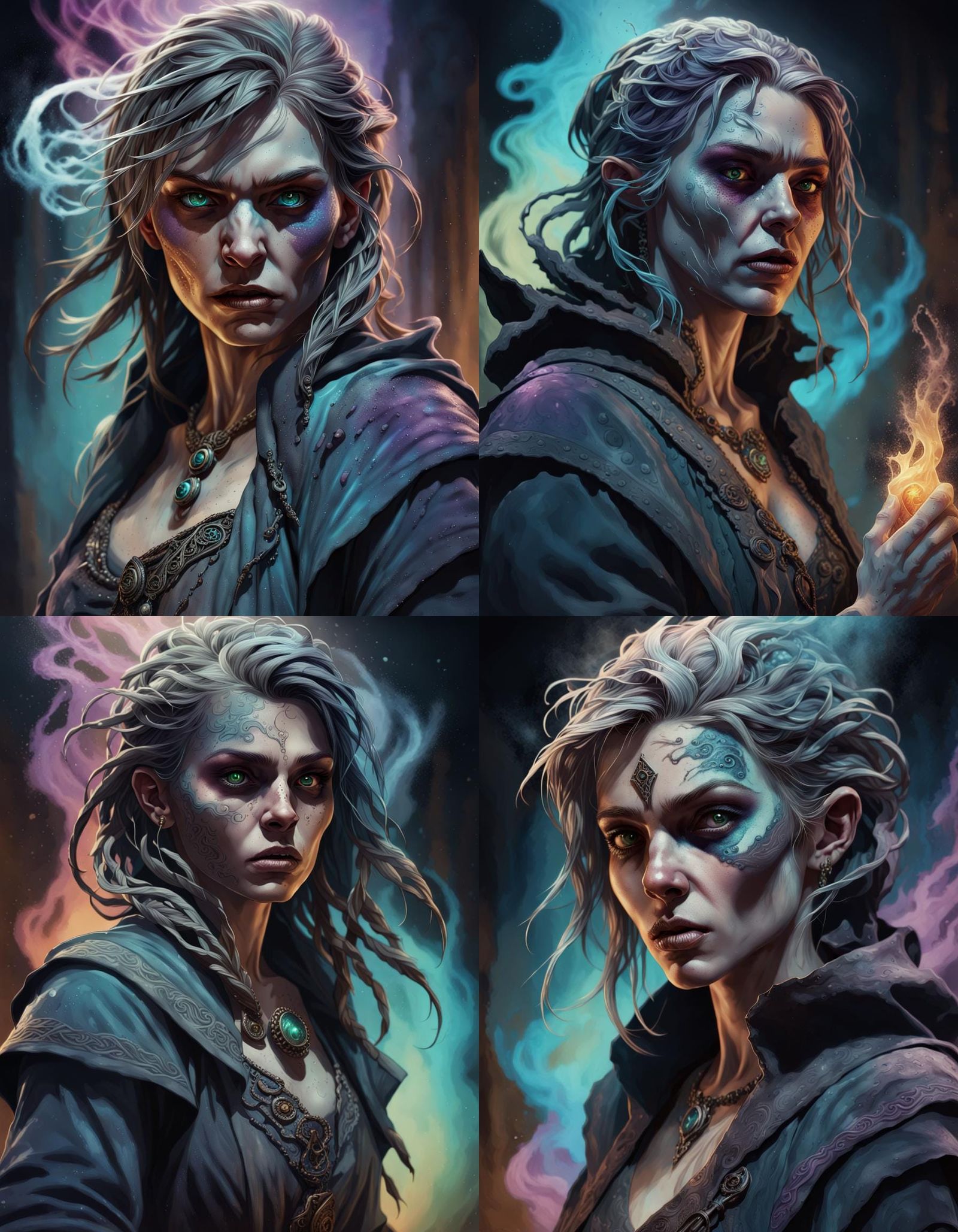 Ominous Dream Thief Hag Portrait in Hyperrealistic Style