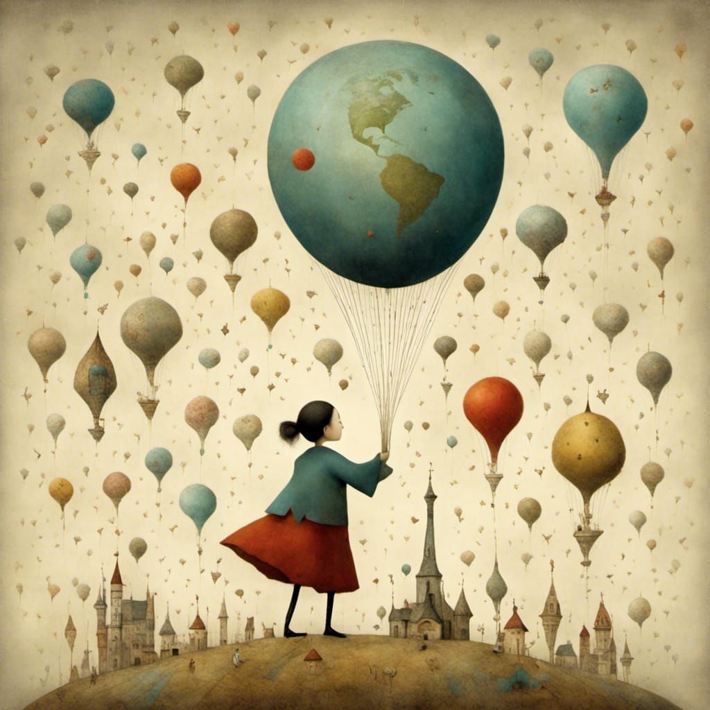 Whimsical Photorealistic Illustration of a Futuristic Charac...