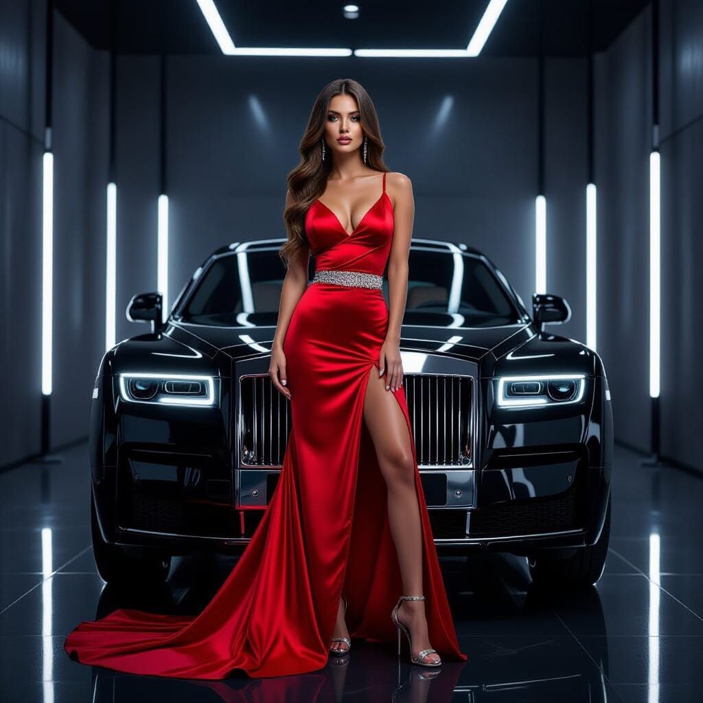 Russian Woman in Red Gown by Rolls-Royce
