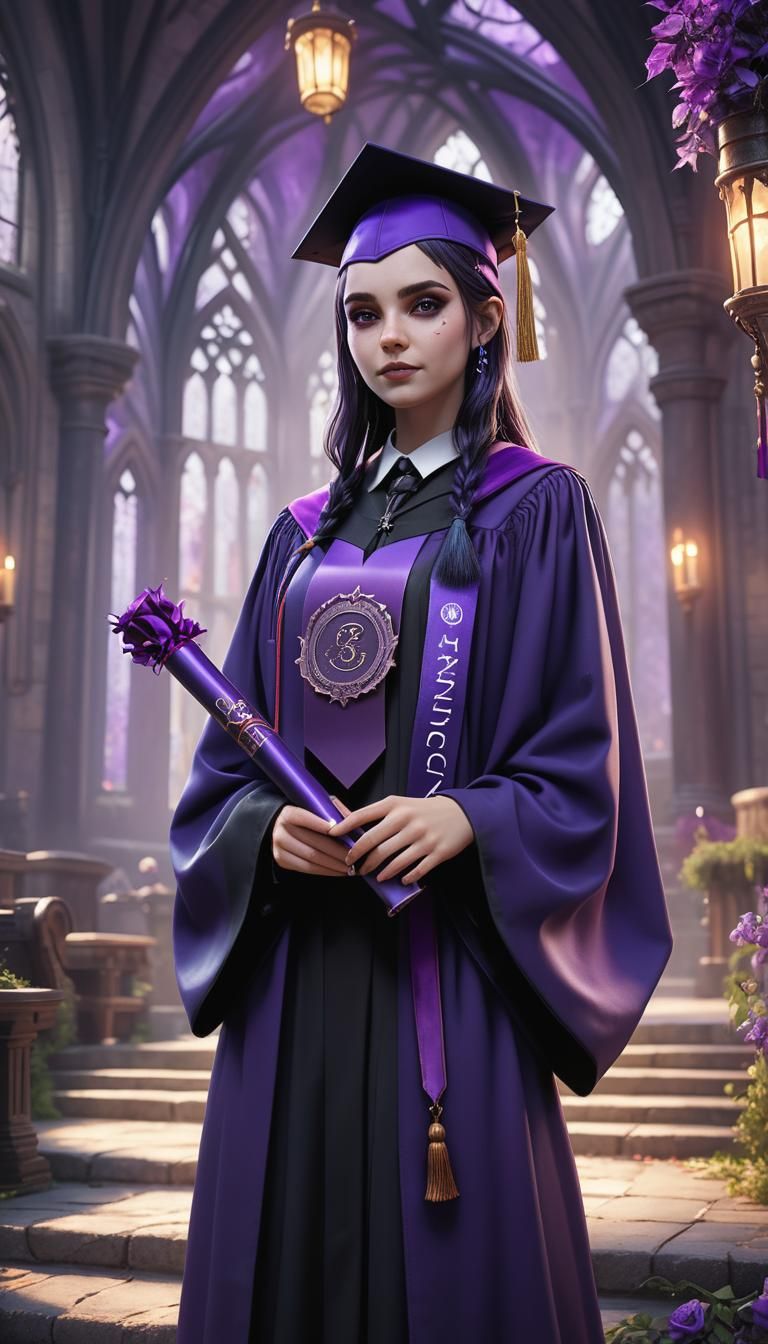 Gothic Girl on Graduation Day: Fantasy Concept Art