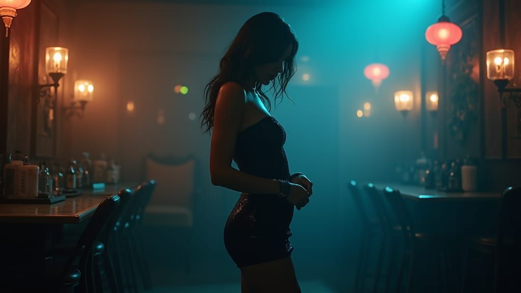 Burlesque Woman in Smoky Club, Cabaret Style