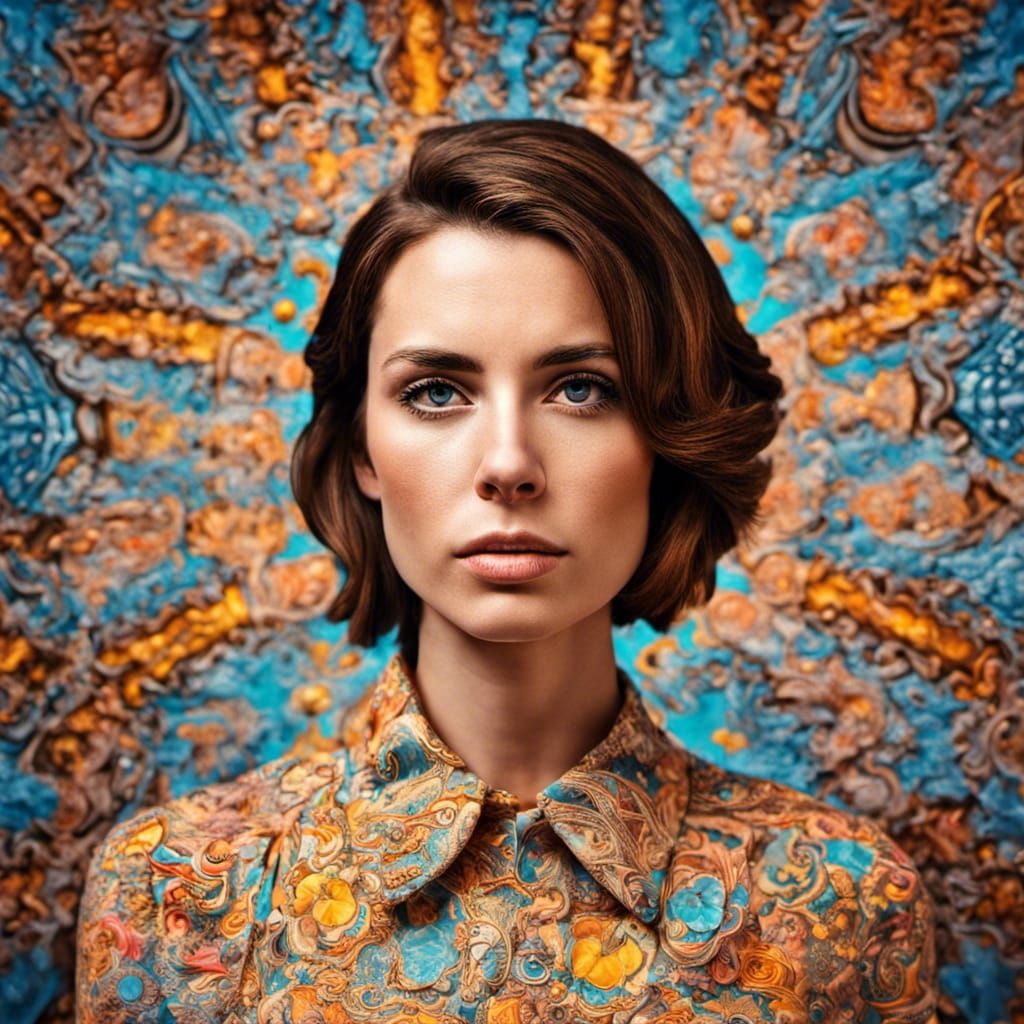 Colorful Pop Art Portrait in Wes Anderson Style