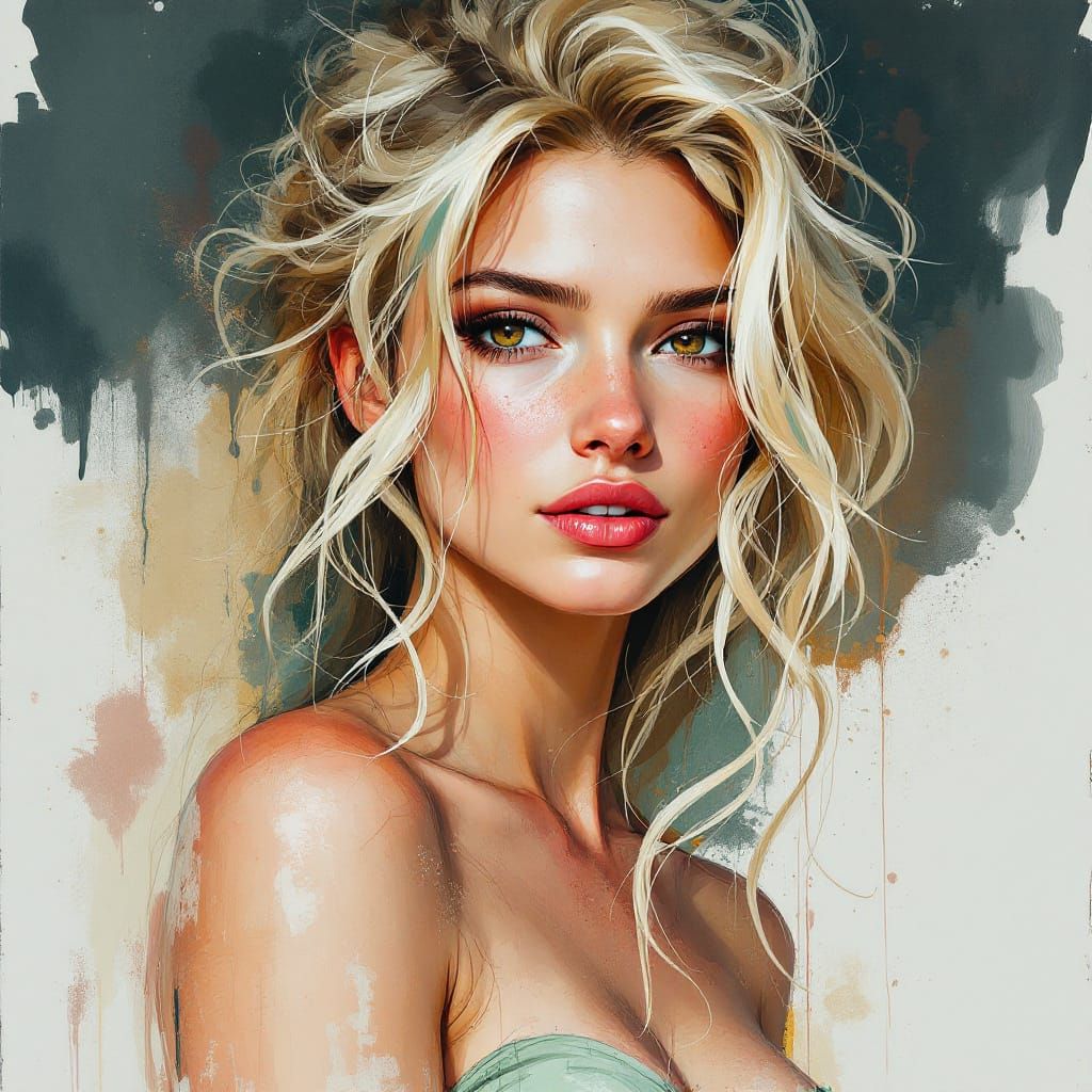 Norse Goddess of Medicine in Expressive Charcoal Sketch