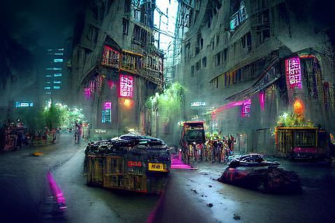 Cyberpunk Cityscape at Night