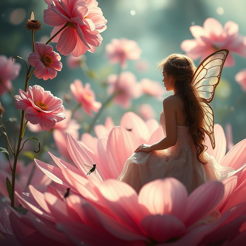 Fairies Dancing on Flower Petals: Digital Matte Painting