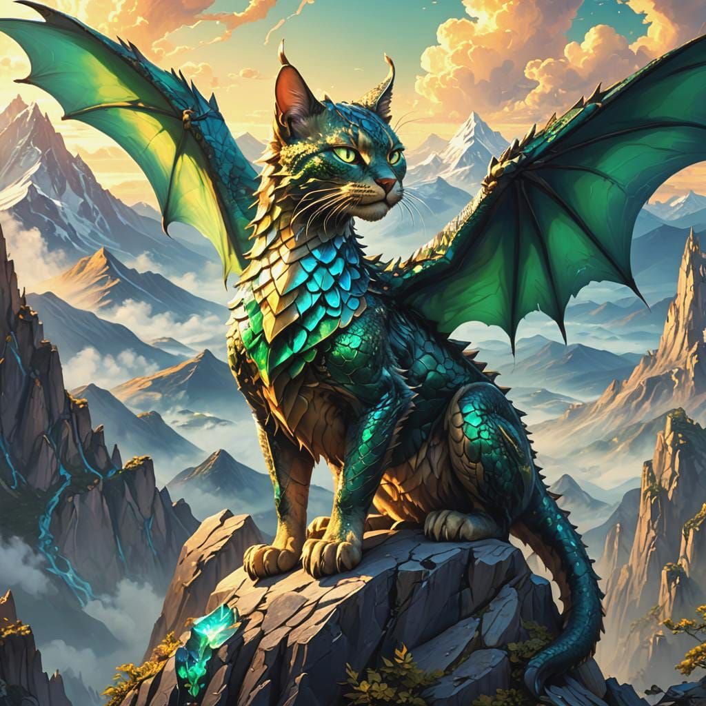 Cat Dragon Fantasy Creature