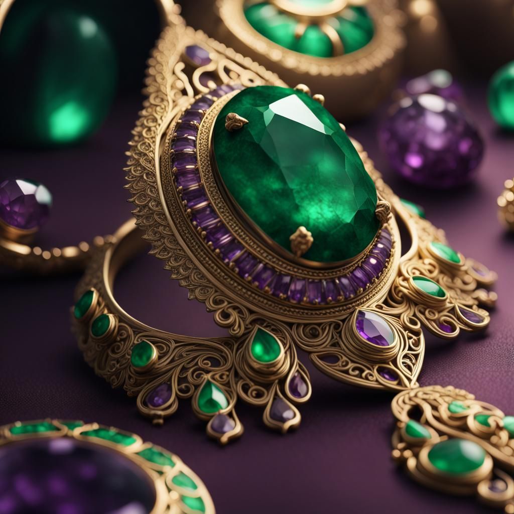 Arabian Emerald Amethyst Jewels