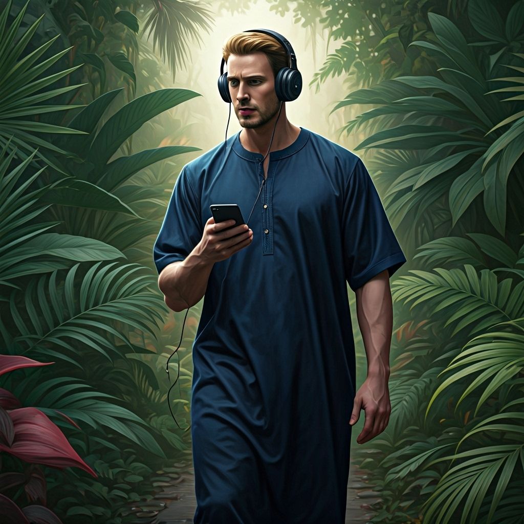 Captain America in Jungle, Hyperrealistic Concept Art