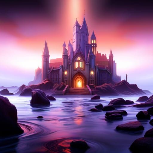 Fantastical Light Circles in Detailed Matte Painting