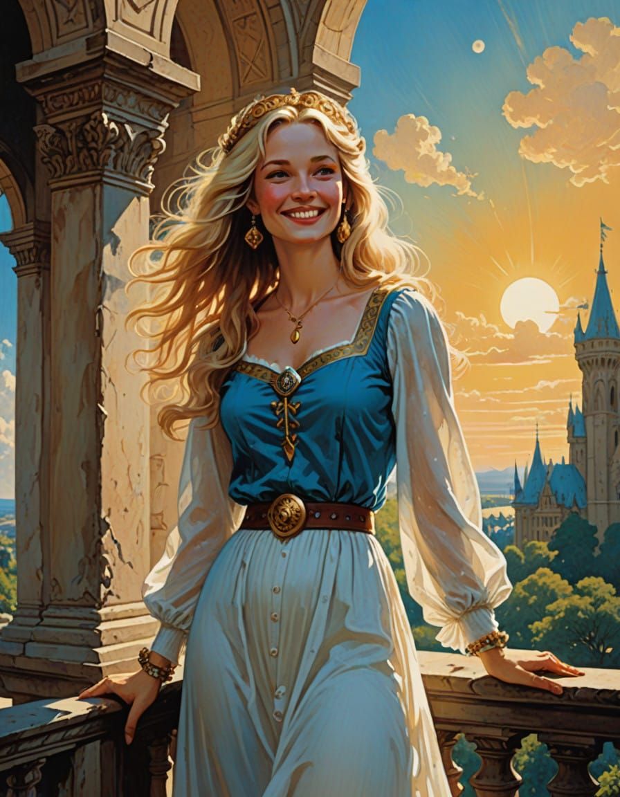 Medieval Princess in 1970s Frazetta Style