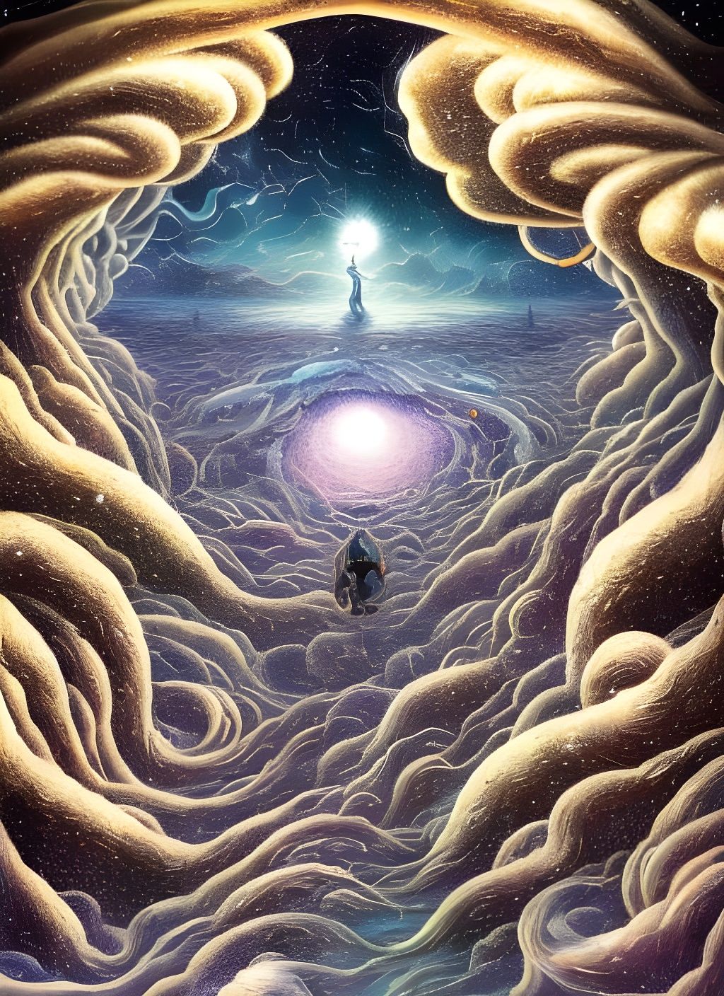 Surreal Cosmic Artifacts in Ornate Digital Art