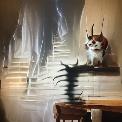 Sinister Demonic Kitten by Greg Rutkowski