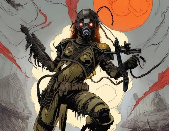 Zombie Soldier in Comic Book Style