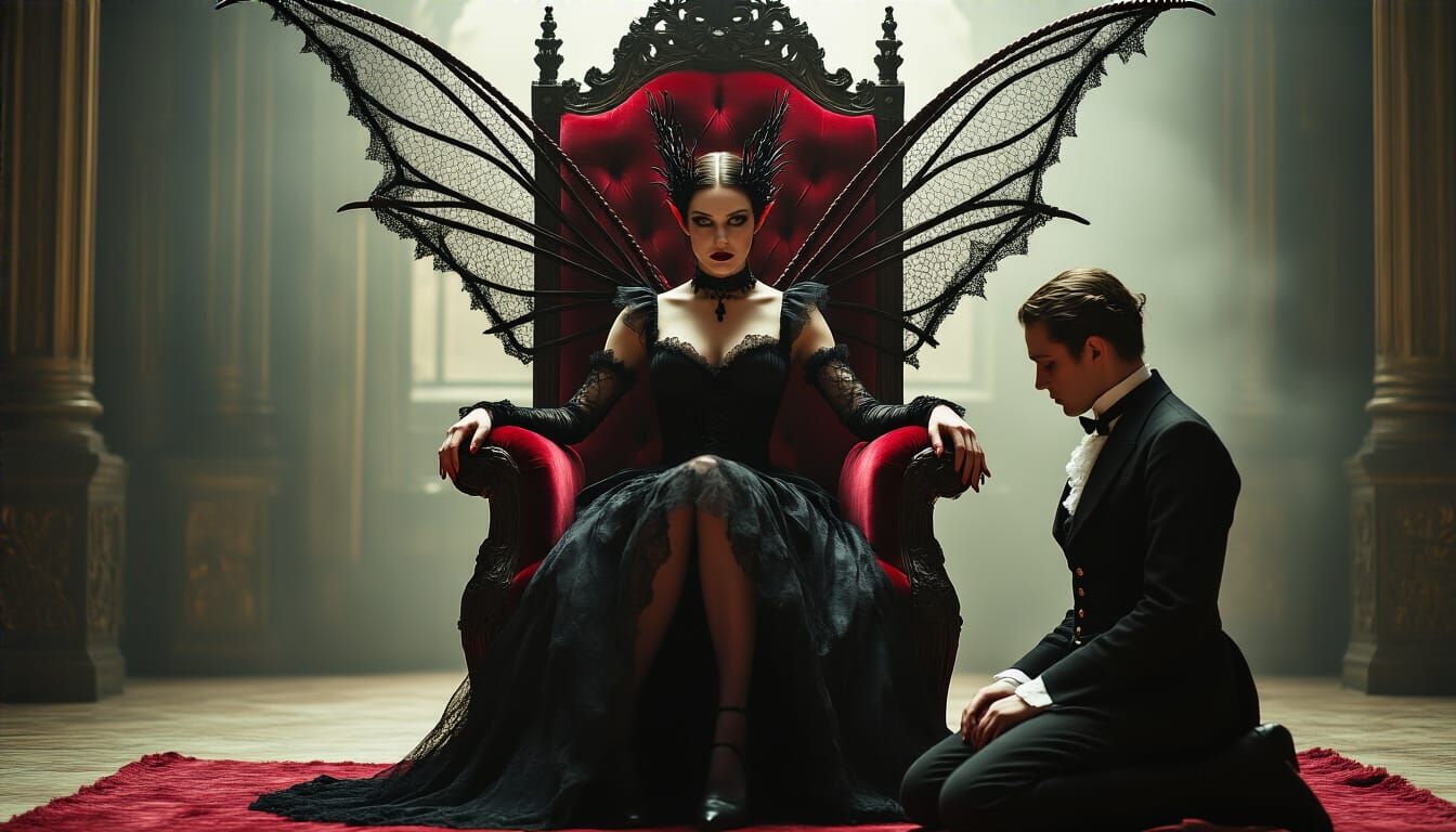 Femdom Fairy Queen on Velvet Throne