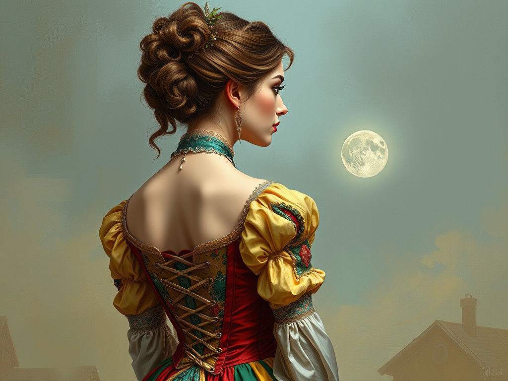 Victorian Woman Portrait in Renaissance Style