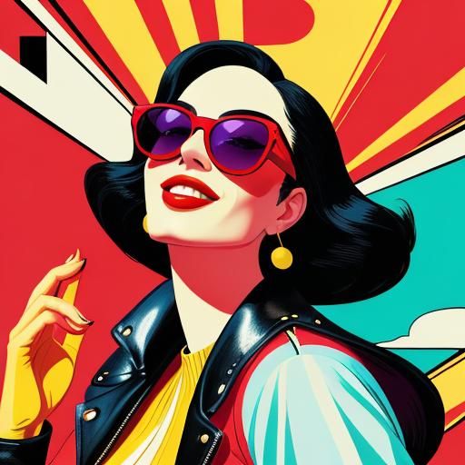 Retro Pop Art Movie Poster: Woman with Sunglasses