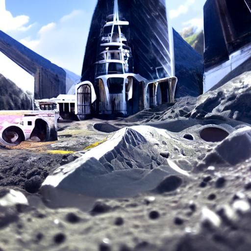 Detailed Matte Painting of a Moon Base