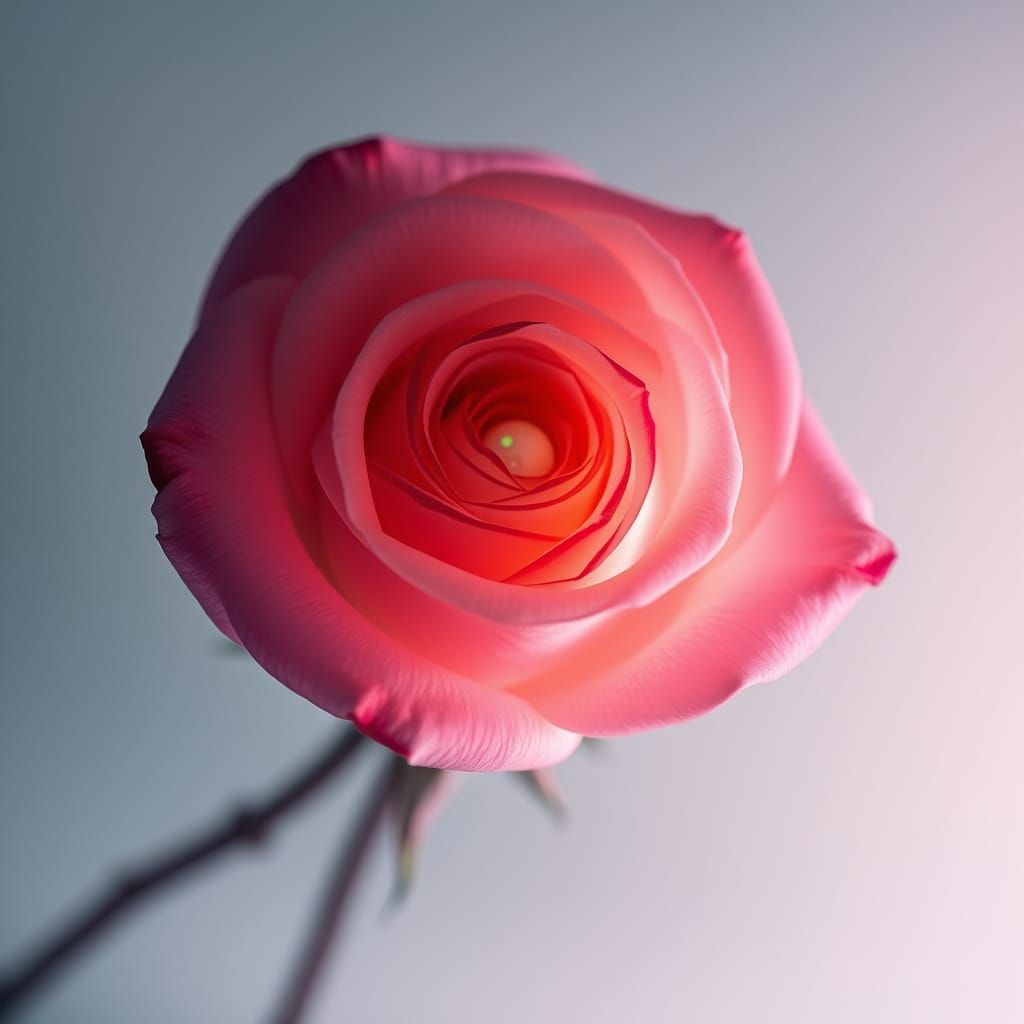 X-Ray Rose with Opal Pearls and Selenite