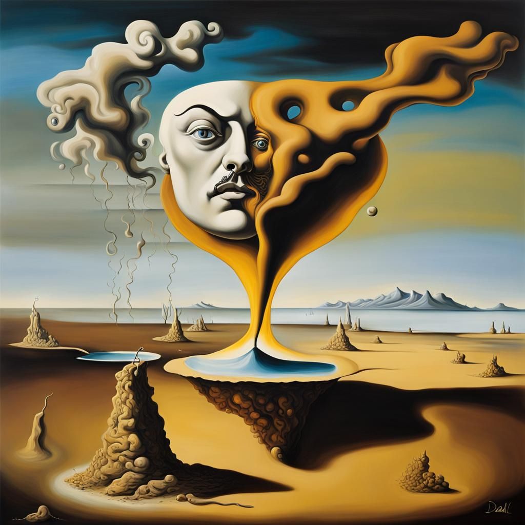 Surreal Melting Forms in Dali Style