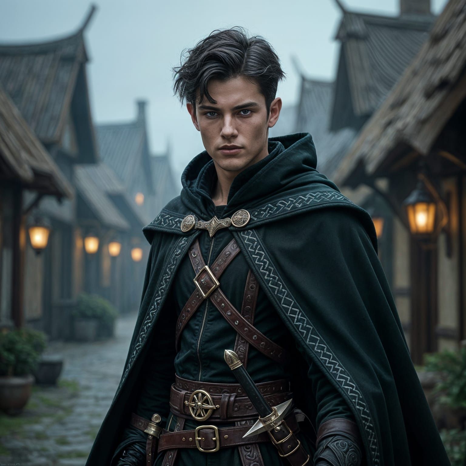 Fantasy Assassin: Young Warrior in a Village